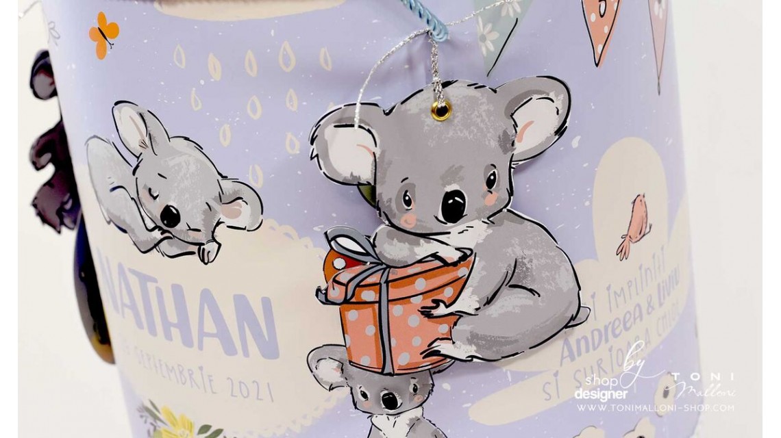Trusou botez cu ursuleti koala si baloane colorate Koala Kid 4